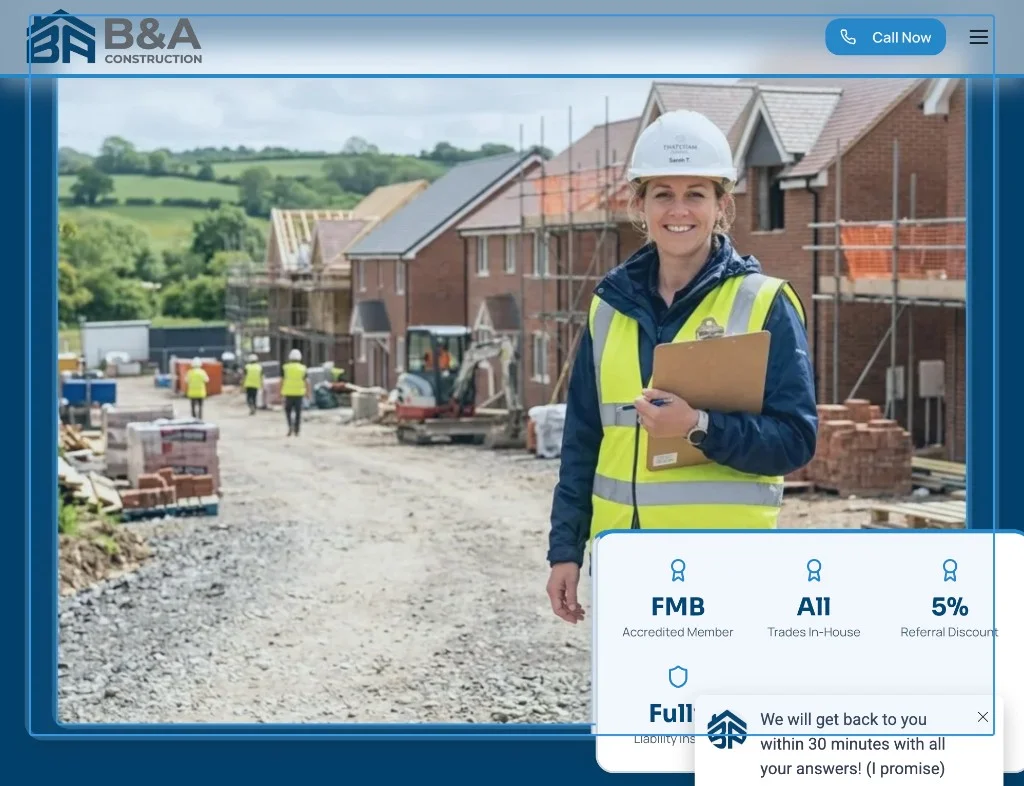 B & A Construction site manager on a residential new-build development